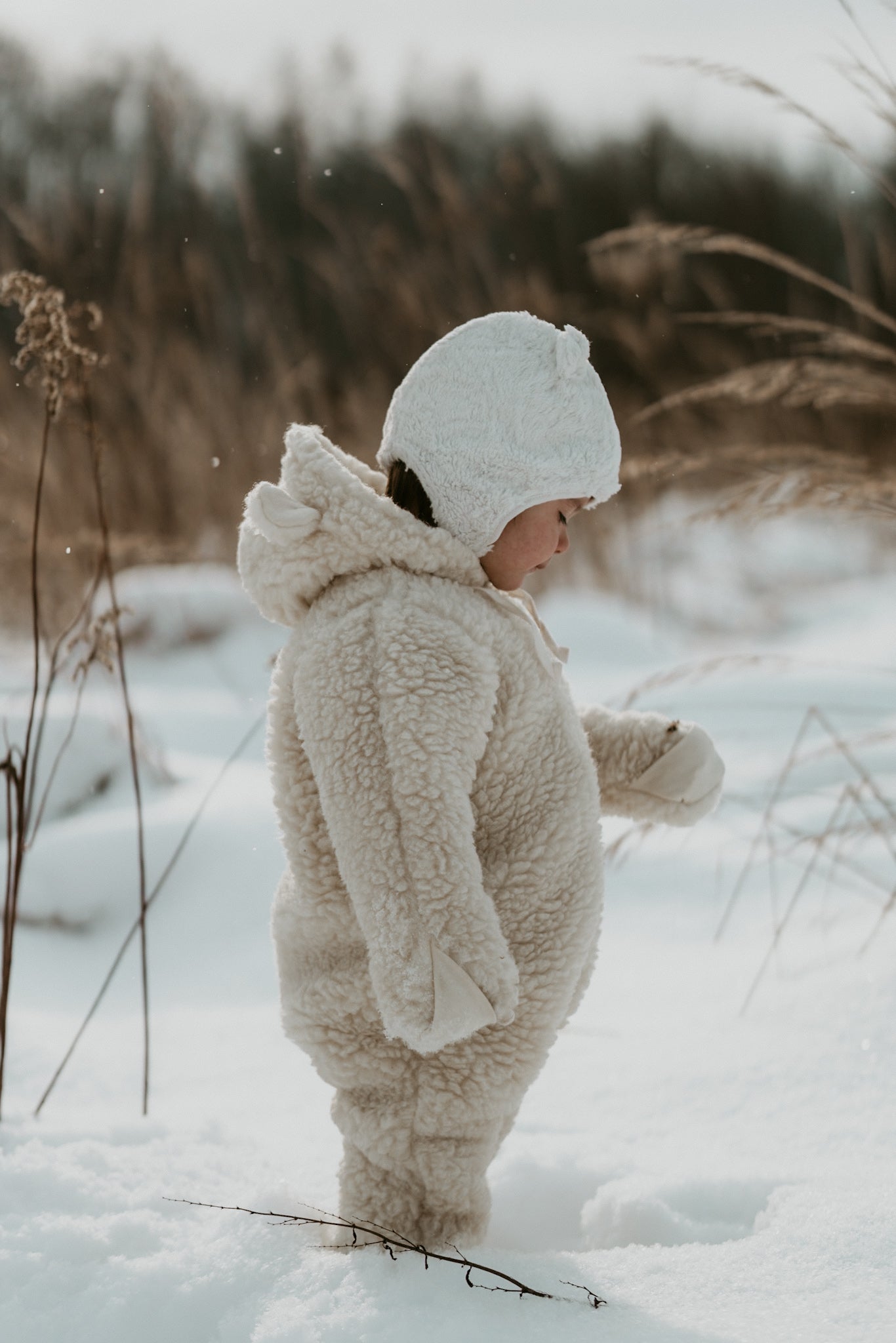 Baby/Kid Virgin Wool Overall - White-2