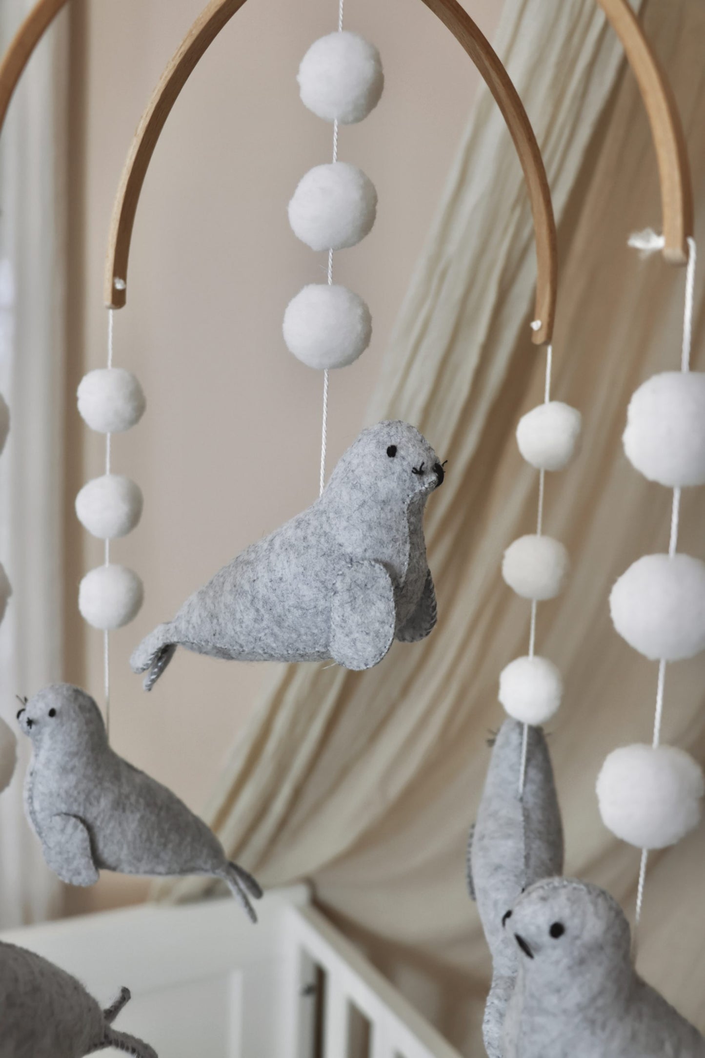 Handmade baby mobile seals