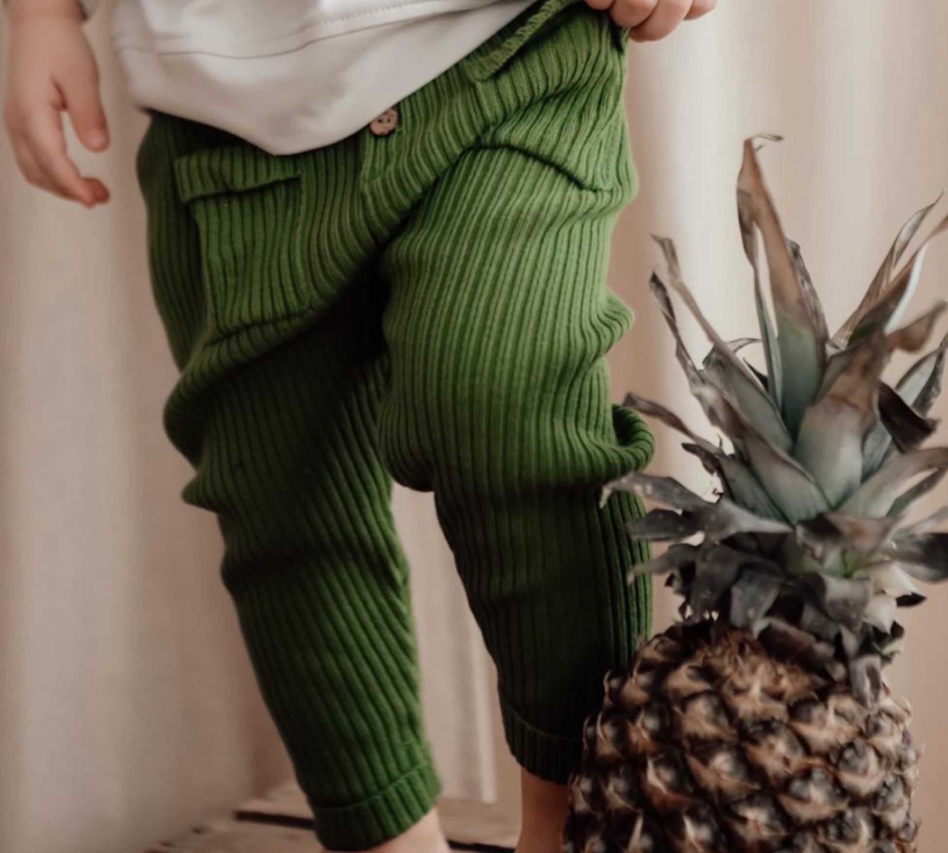 Buttery Soft Knit Pants Green-1