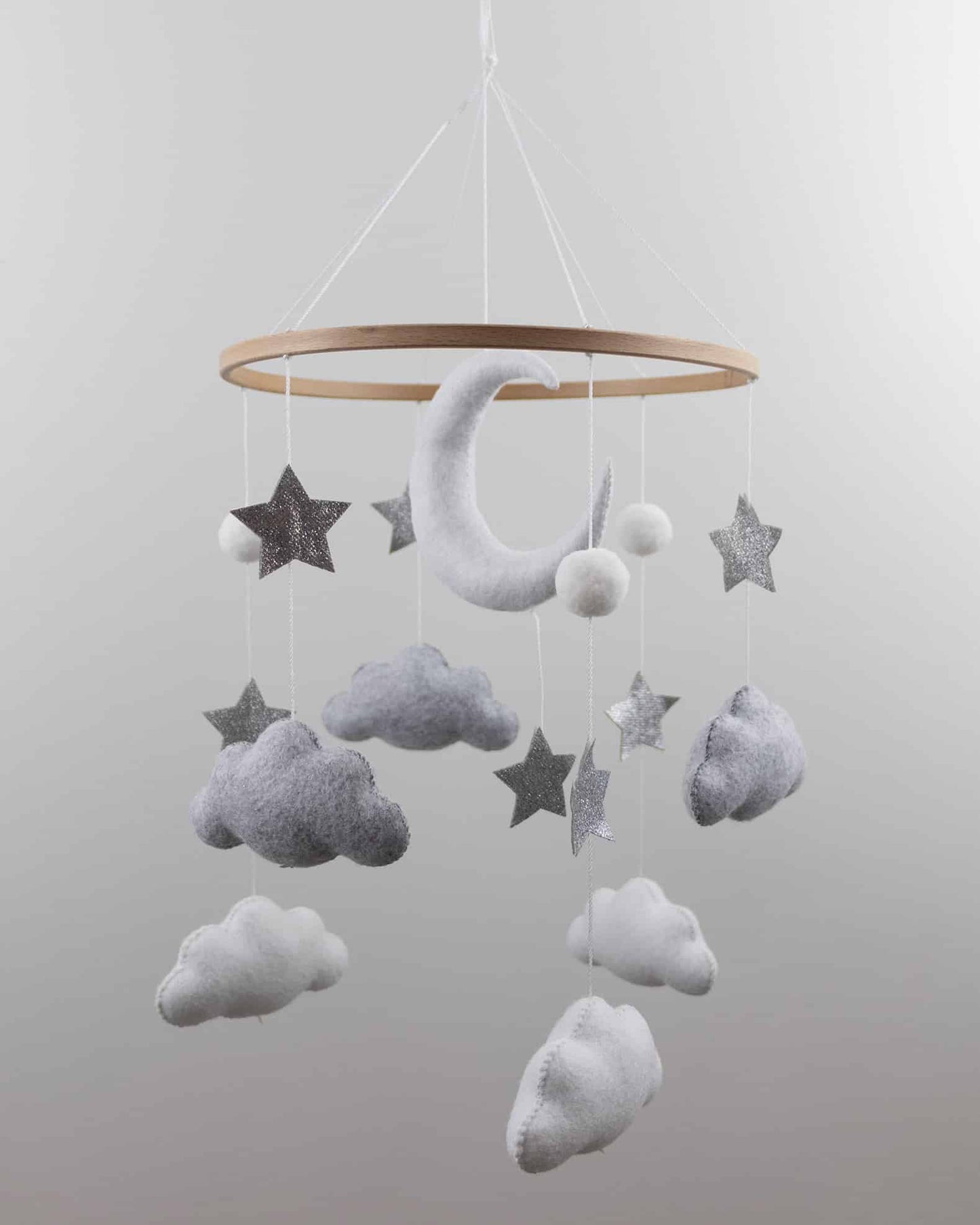Handmade Moon And Stars baby mobile