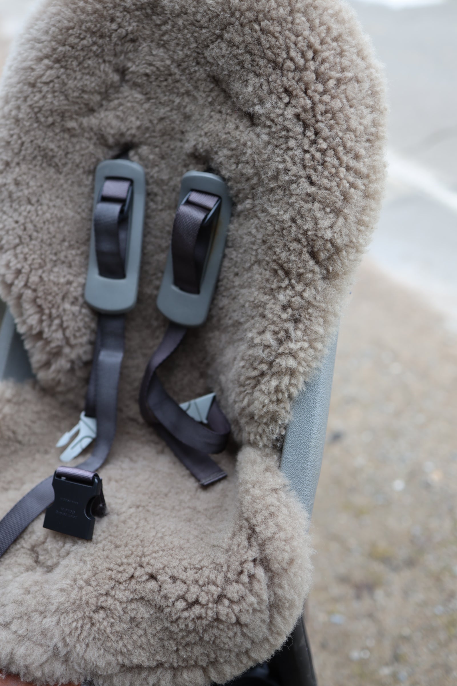 Greige Natural Sheepskin Car Seat / Stroller Liner-4