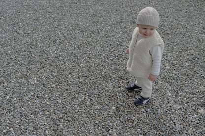 Woolen Pants with Suspenders - Cream-2