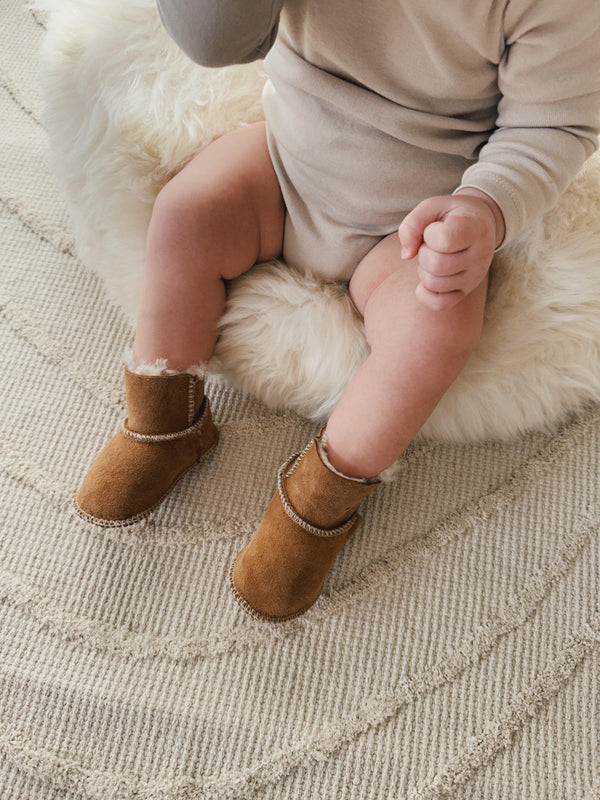 Beige Baby Natur Skindstøvler