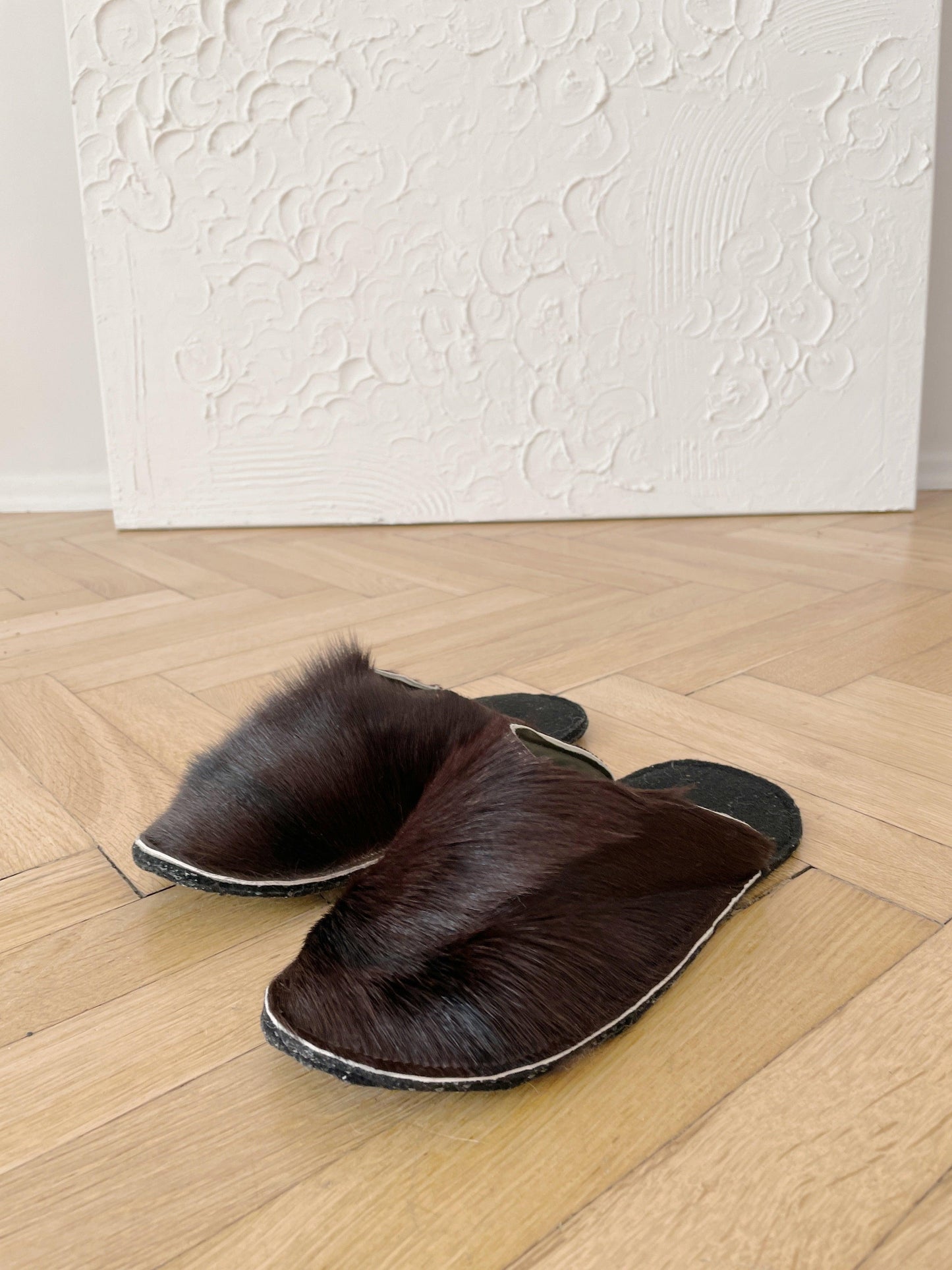 Adult Natural Goat skin Slippers-4