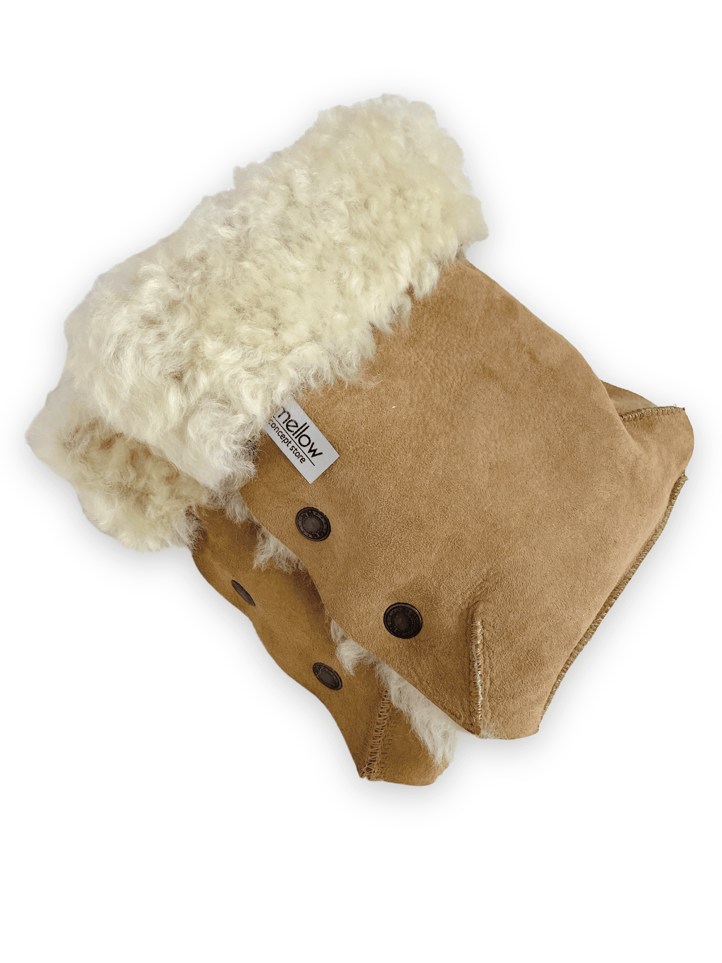 Beige Natural Sheepskin Stroller Hand Muffs-2
