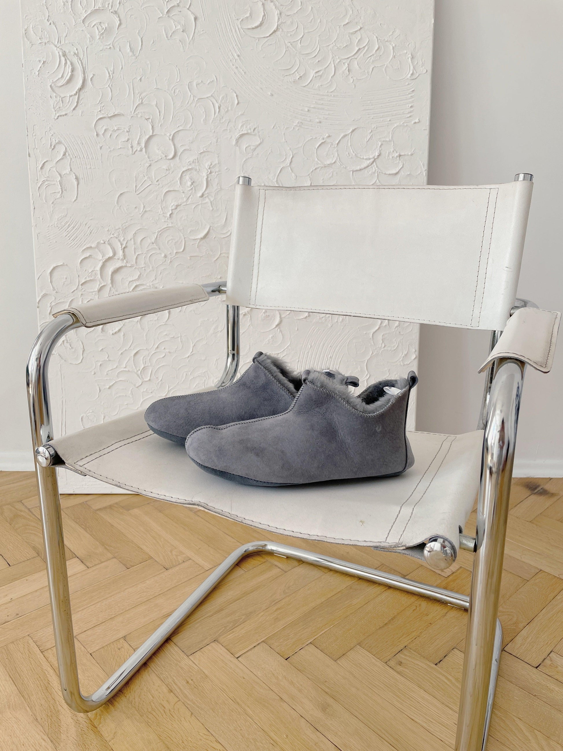 Adult Natural Sheepskin Boots - Grey-2