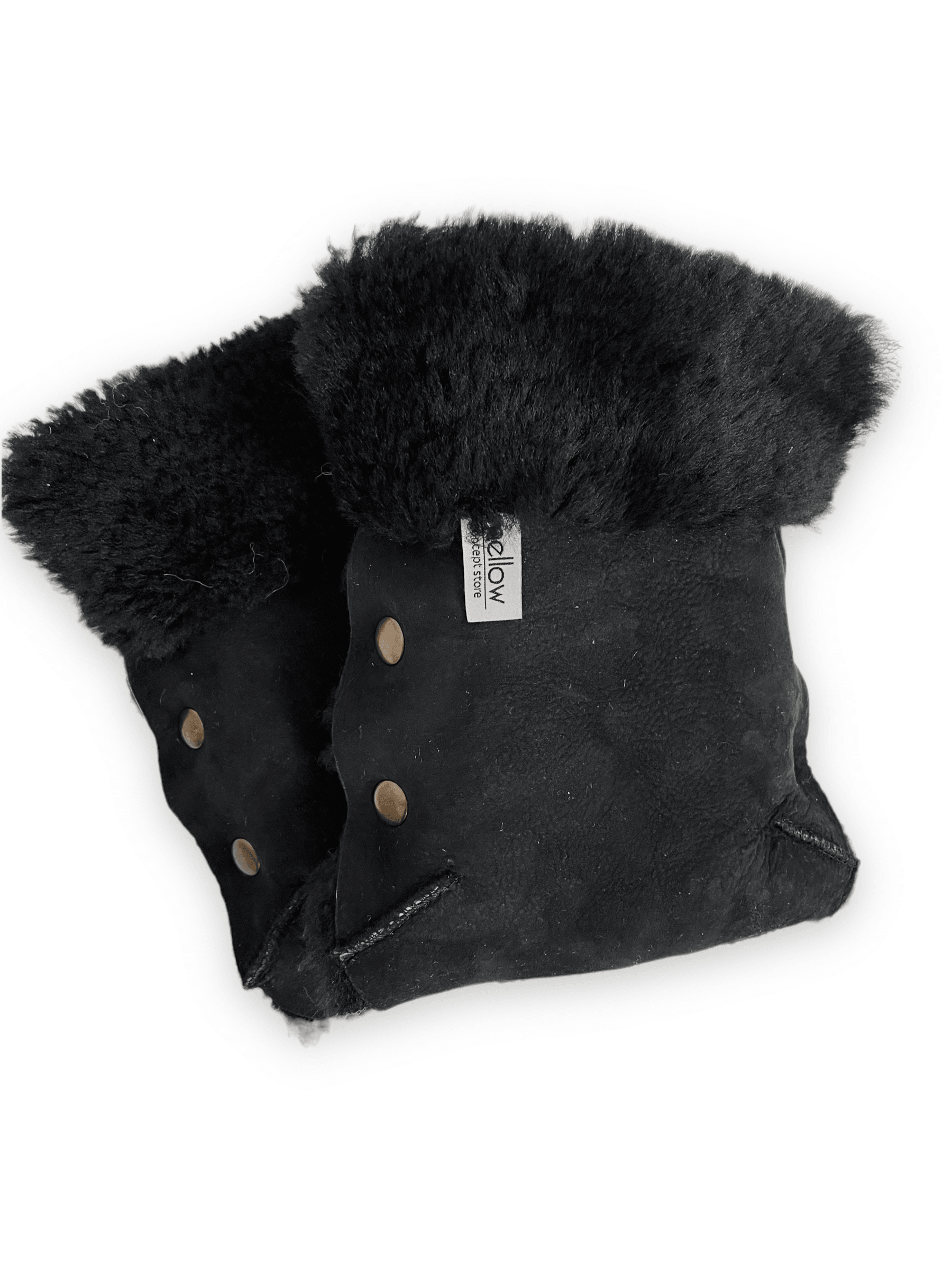 Black Natural Lambskin Stroller Hand Muffs-2
