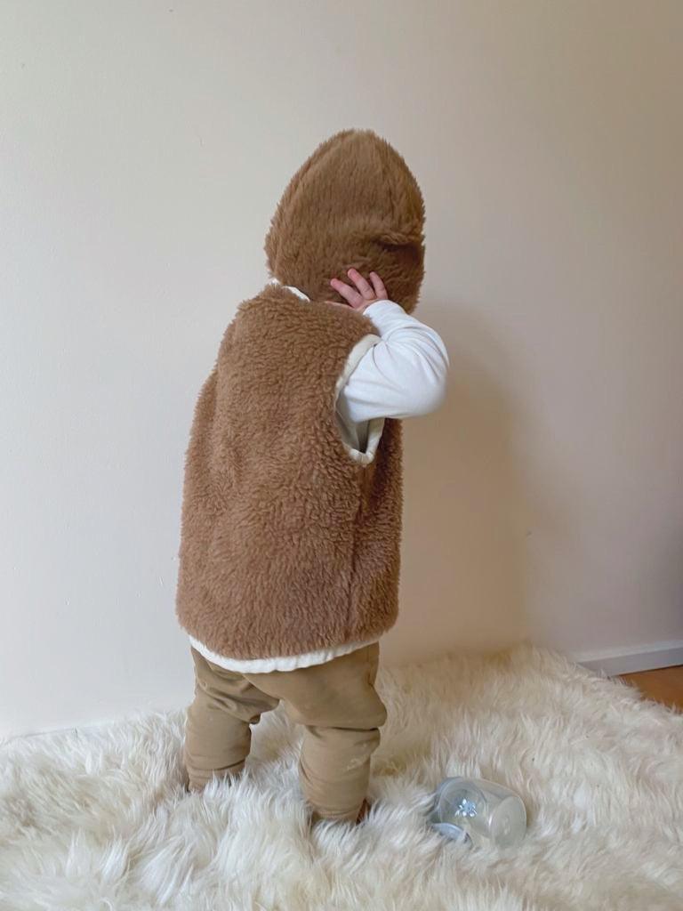 Baby/Kid Virgin Wool Vest - Brown-2