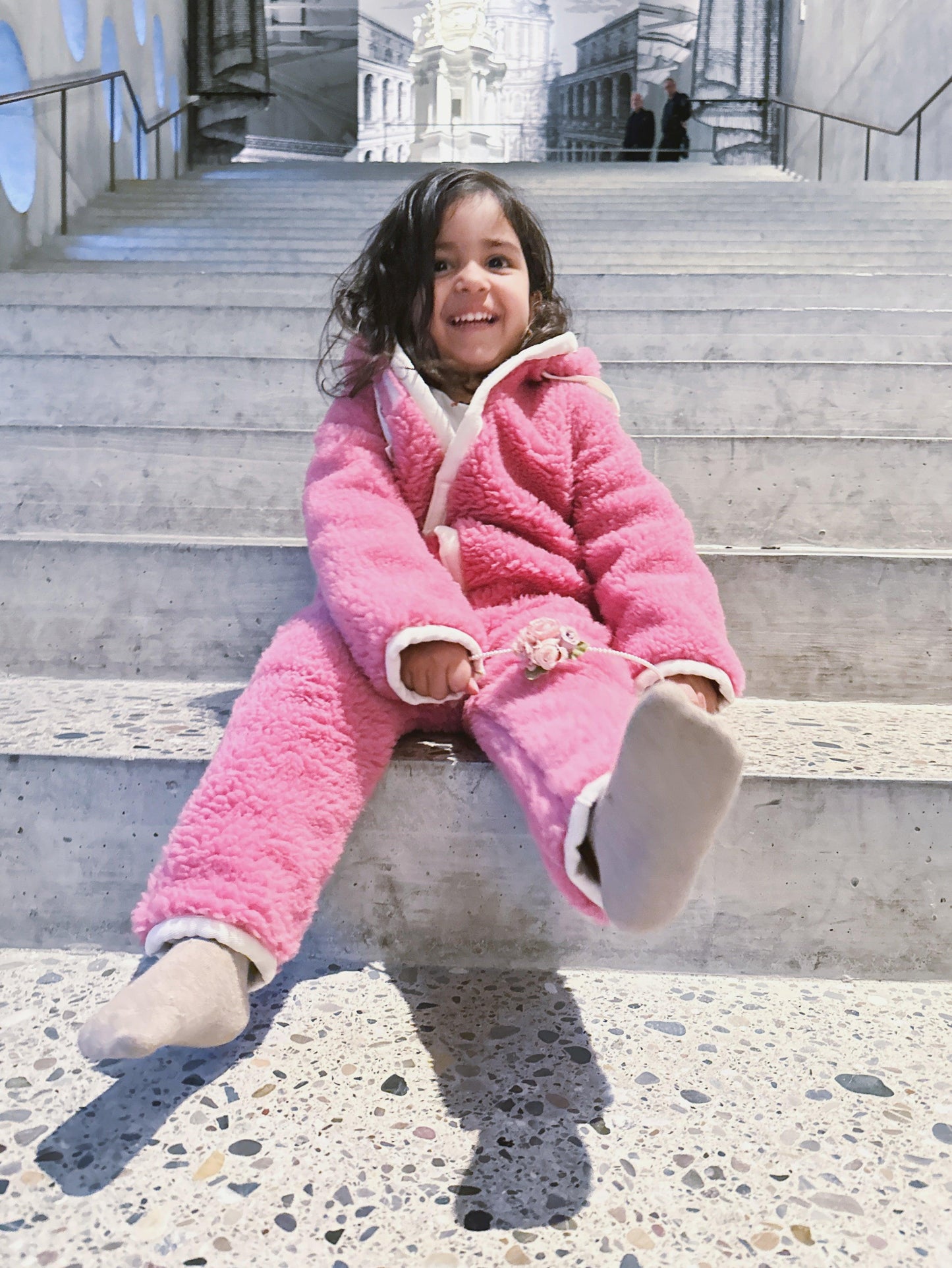 Baby/Kid Virgin Wool Overall - Pink-0