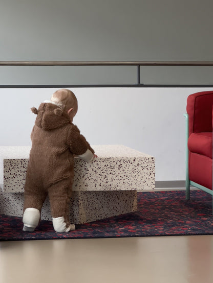 Baby/Kid Virgin Wool Overall - Brown-4