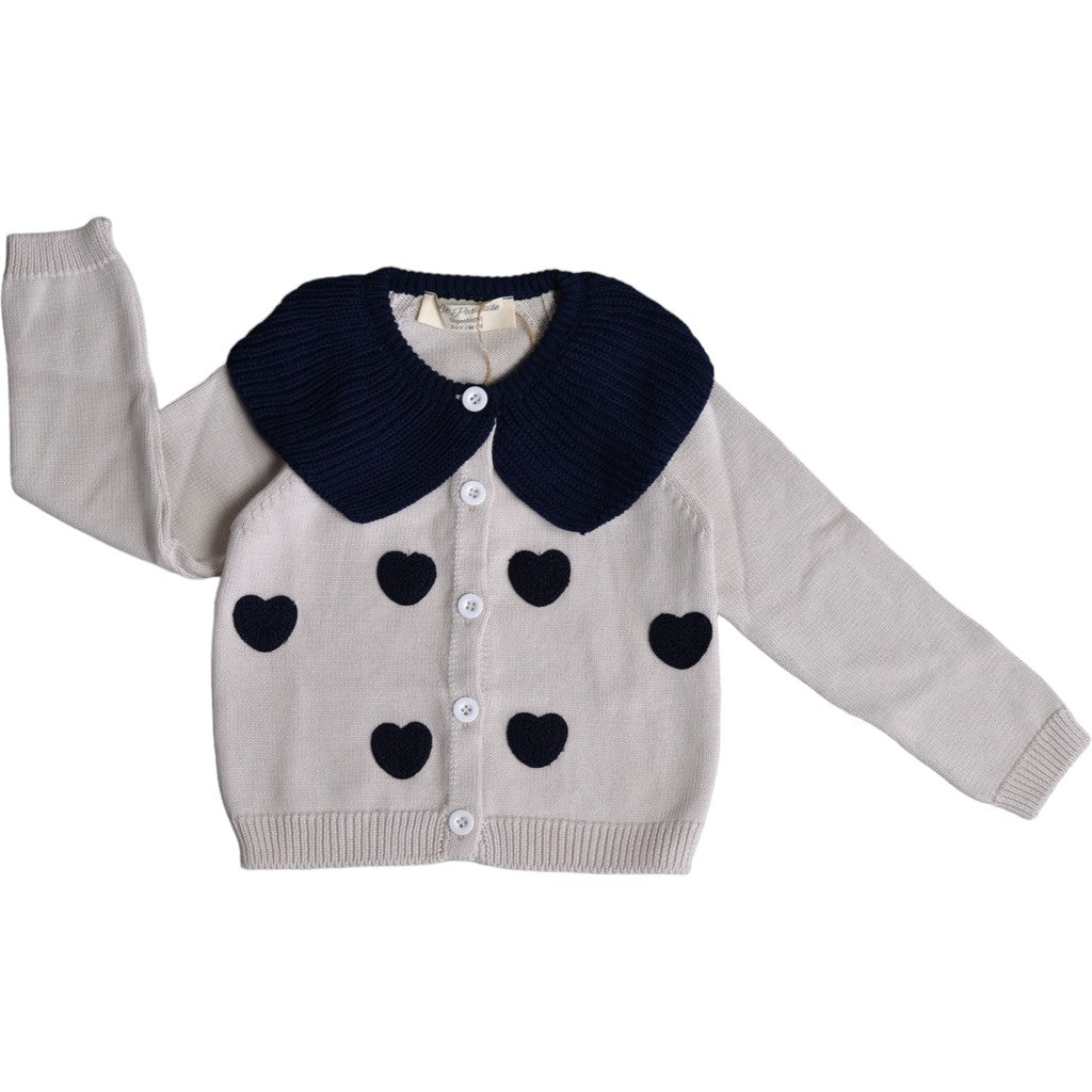 Organic Navy Heart Cardigan-1