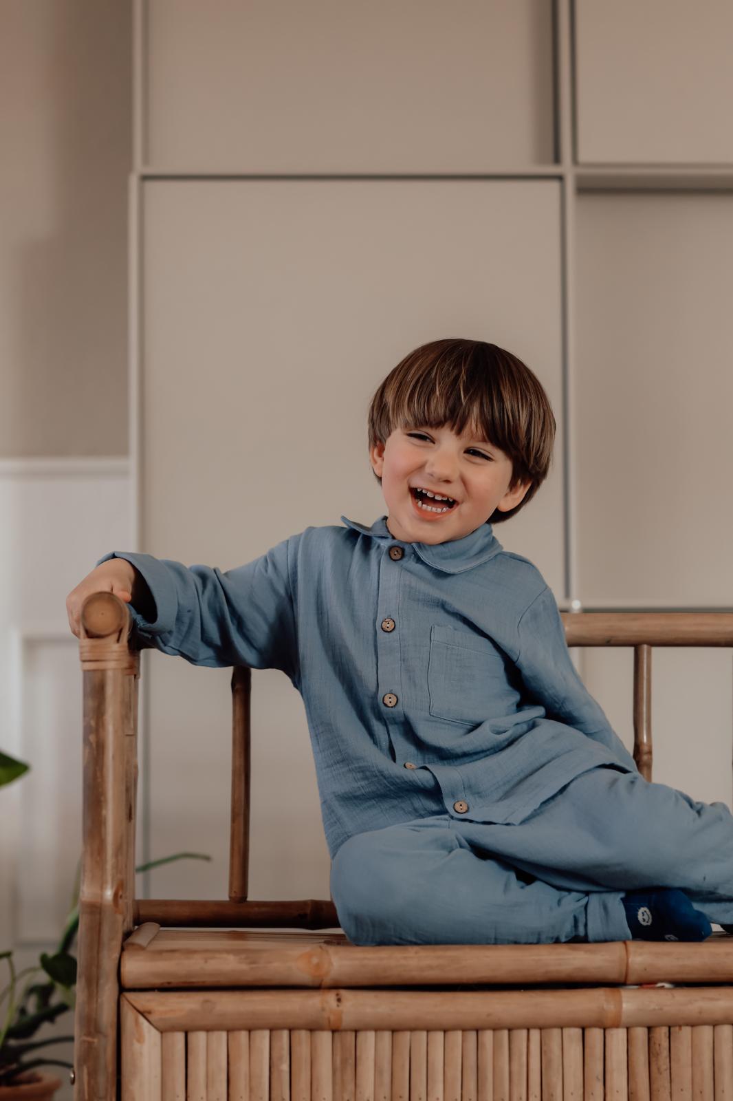 Organic Shadow Blue Shirt-2