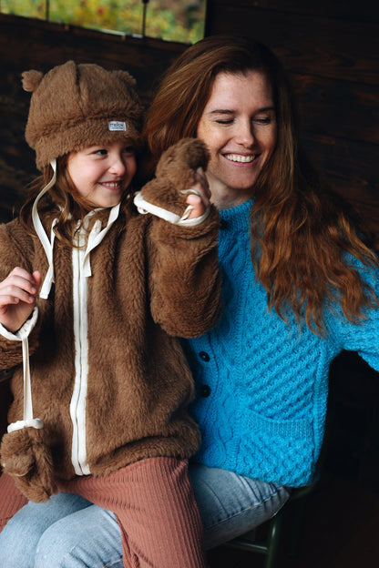 Brown Bear Woolen Baby Gloves-0