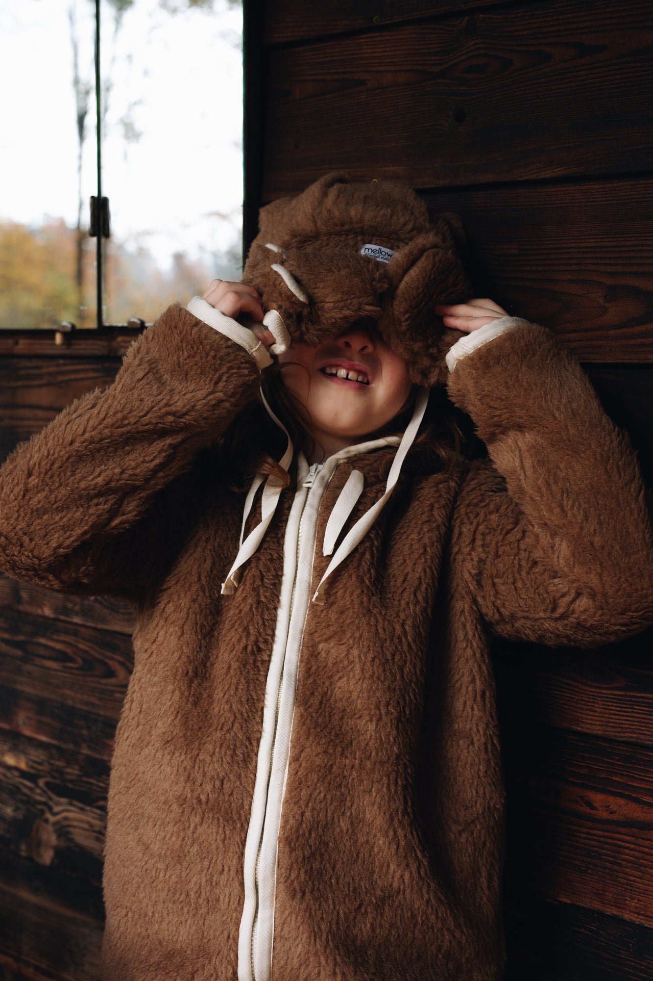 Brown Bear Woolen Baby Gloves-3