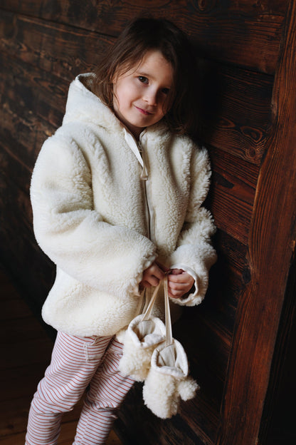 Polar Bear Woolen Baby Gloves-0