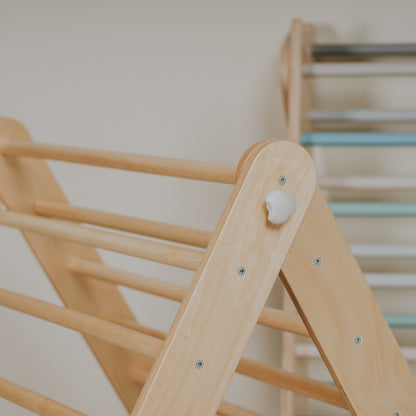 Pikler Triangle Climber with Swedish Wall Add-On (Ages 6m–7y)